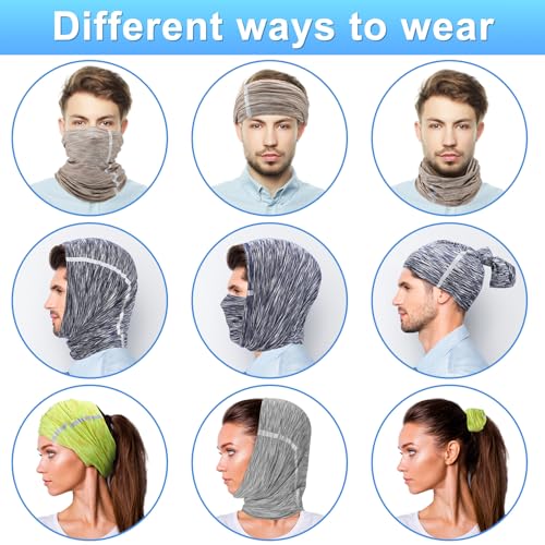 SATINIOR 4 Pcs Neck Gaiter Face Mask for Men, High Vis - color: Mixed Colors