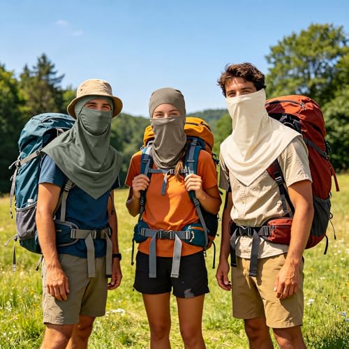 SATINIOR 3 Pcs Summer Balaclava - color: Jungle Green Color