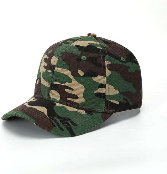 ZH Plain Adjustable Baseball Cap - Lot of 12 Unisex Blank Design Caps - color: Digital Camo