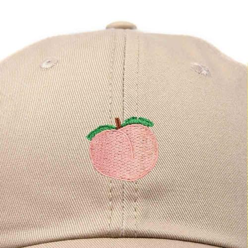 DALIX Peach Embroidered Dad Cap Cotton Baseball Hat Women - color: Khaki