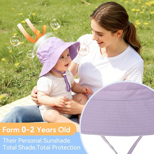 Zando 2 Pack UPF 50+ Kids Sun Hat Baby Beach Bucket Hats for Summer Swim - color: Navy & Grey, size: 12-24 Months