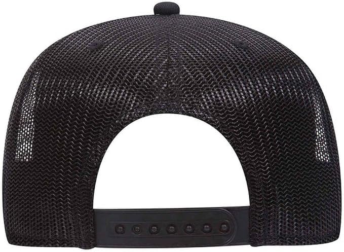 Ashen Fane 5 Panel Flat Visor Mesh Back Trucker Snapback Hat - color: Hawaiian/Blk