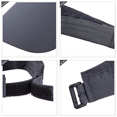 Sportmusies Extra Long Brim Quick Dry Sun Sport Visors Hat - color: Dark Grey