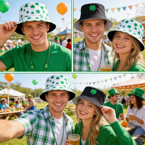 Bucket Hat Funny Duck Fisherman Hat Travel Beach Sun Hat Outdoor Cap for Men Women Adults - color: Embroidery St Patricks Day