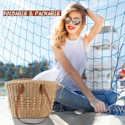 Pleneal Sun Hats for Women Wide Brim Sun Visor Hat Foldable Ponytail Cap - color: White