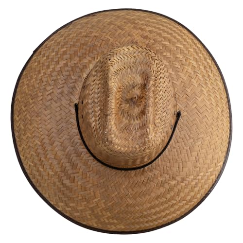 Men's Crushed Safari Straw Hat - color: Dark Brown