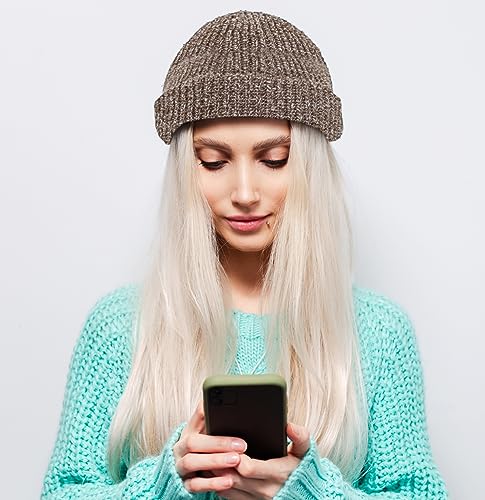 Fisherman Short Beanie Leon Roll up Trawler Classic Skullcap Hipster Beanie Warm Winter Hats Acrylic Ribbed Knit Cuff Daily - color: Brown Mix Fisherman Beanie