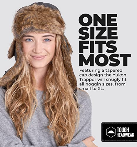 Tough Headwear Russian Trapper Hat – Water-Resistant Ushanka for Men & Women with Chin Strap & Ear Flaps - color: Slate-grey