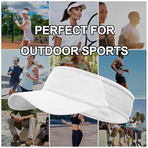 Sun Visor Hats Lightweight Stretchy for Running Tennis Golf - color: White