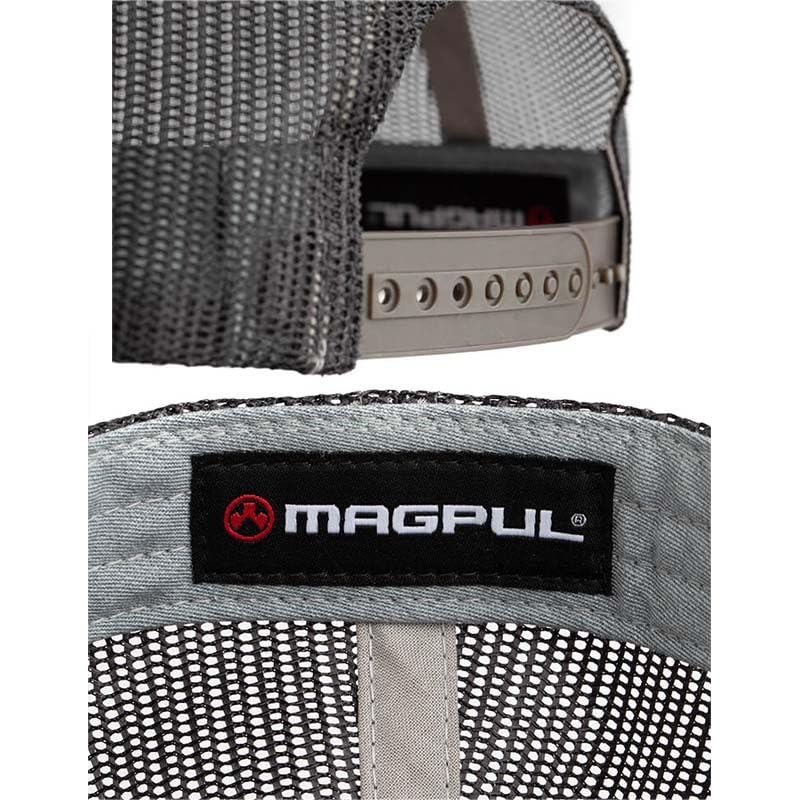 Magpul Trucker Hat Snap Back Baseball Cap, One Size Fits Most - color: Wordmark Garment Washed Woodland Camo