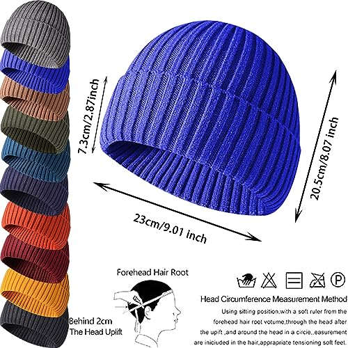 Winter Beanie Hat for Men & Women - Warm Stretchy Skull Cap, Thick Knitted Cuffed Beanies for Cold Weather - color: Royal Blue