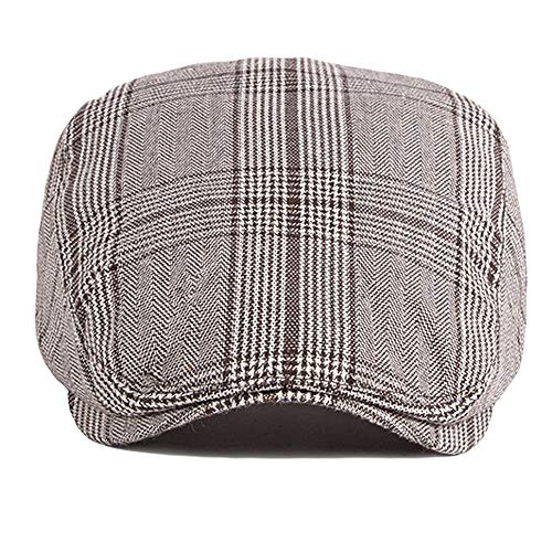 2 Pack Men's Cotton Flat Cap Ivy Gatsby Newsboy Hat - color: L