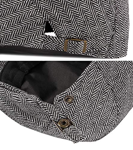 2 Pack Men's Cotton Flat Cap Ivy Gatsby Newsboy Hat - color: B