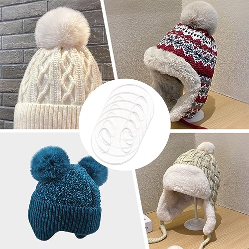 BENECREAT 50PCS Acrylic Hollow Pom Pom Removable Button, Flat Round, Hat Pom Pom Holder, Knitted Hat Making Fastener Tool for Hat Pom Pom Ball Fixing - size: 20x2.5mm