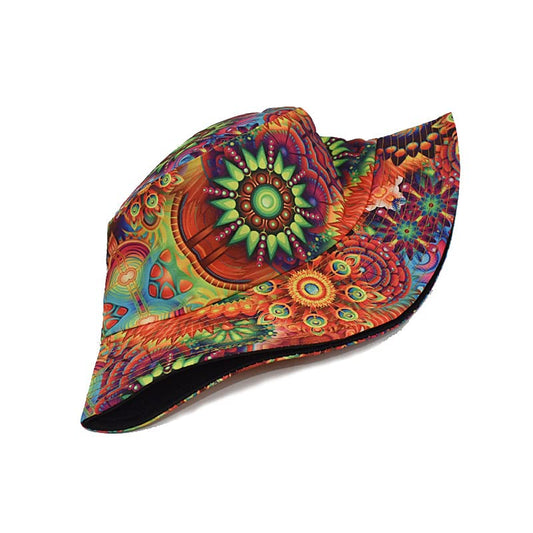 Quanhaigou Bucket Hat for Men Women,Packable Reversible Printed Sun Hats,Fisherman Outdoor Summer Travel Hiking Beach Caps - color: Feather