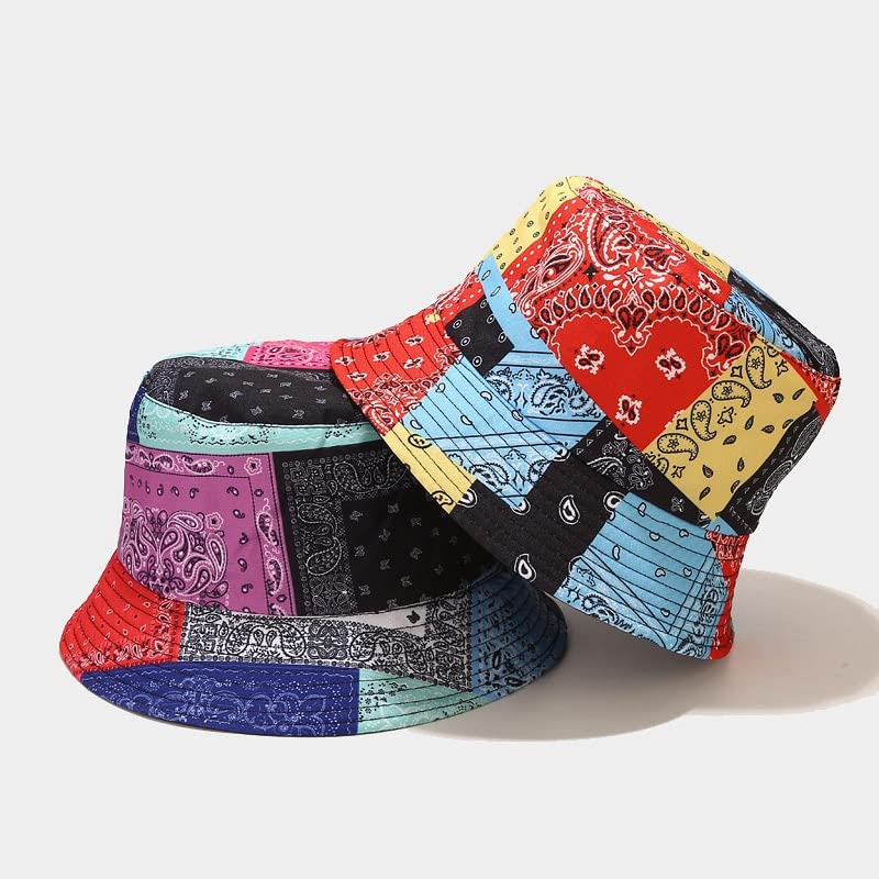 Quanhaigou Bucket Hats Unisex Summer Travel Beach Fisherman Cap for Men Women Teens - color: Floral Paisley