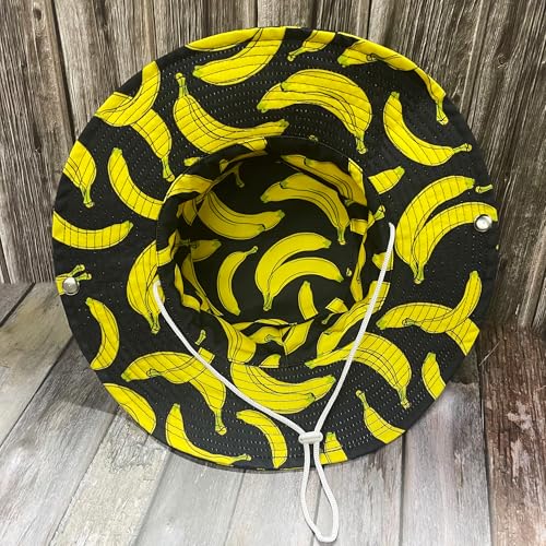 Funny Sun Hat for Men Women Wide Brim Bucket Hat Hiking Boonie Hat Summer Beach Fishing Caps - color: Banana