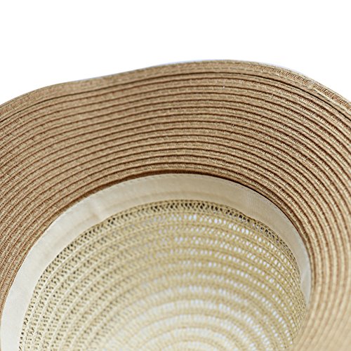 The Hat Depot Womens Floppy Summer Sun Beach Wide Brim Straw Hat - color: Fh4