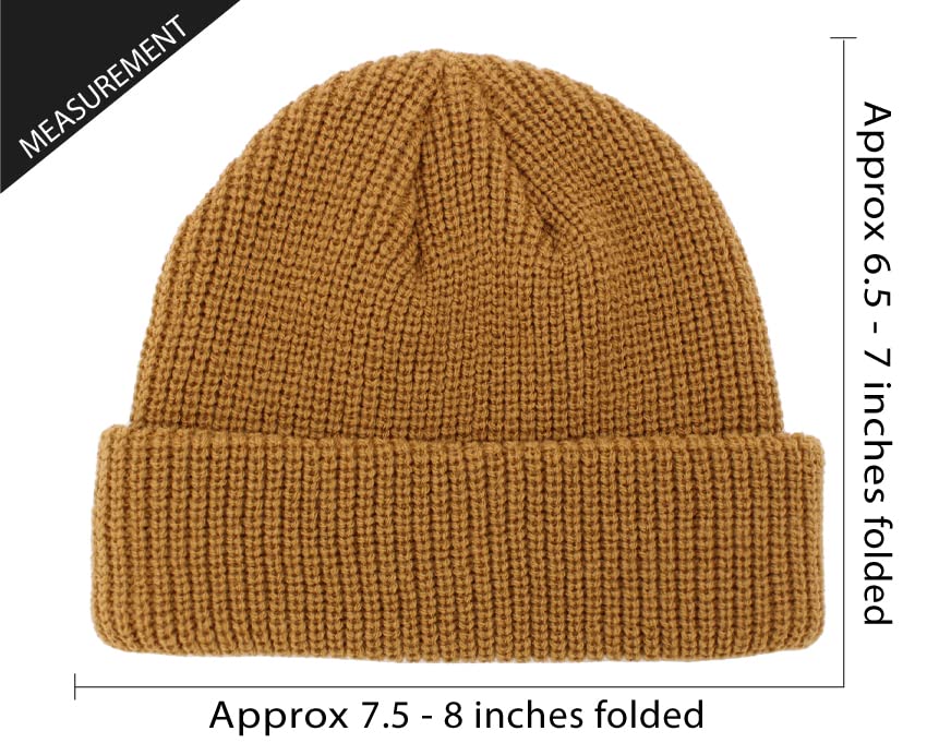 Fisherman Short Beanie Leon Roll up Trawler Classic Skullcap Hipster Beanie Warm Winter Hats Acrylic Ribbed Knit Cuff Daily - color: Wheat Fisherman Beanie