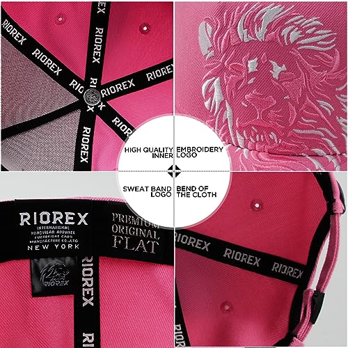 RIOREX Hip hop caps Fashion Animal Embroidery Baseball Cap for Men Adjustable Leather Belt Strapback Baseball Cap - color: Pink