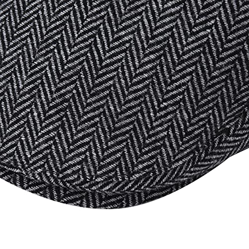 STARANCE Men Wool Newsboy Cap - color: Herringbone Coffee/Herringbone Grey