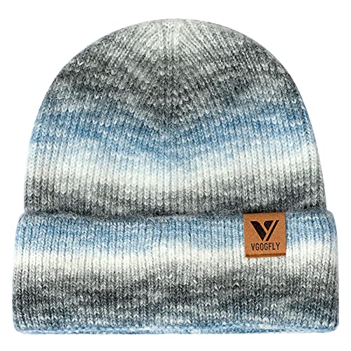 Vgogfly Beanie Men Slouchy Knit Skull Cap Warm Stocking Hats Guys Women Striped Winter Beanie Hat Cuffed Plain Hat - color: Z - Mix 2