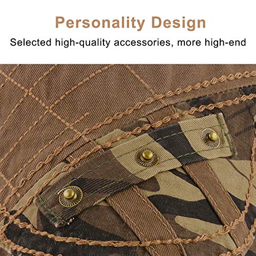 M MOACC Men Beret Hat Cotton Adjustable Newsboy Hats Cabbie Gatsby Cap Driving Flat Caps - color: Hat-t2-camo Army