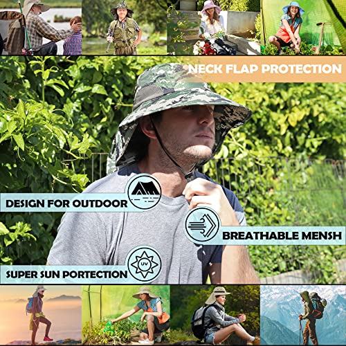 Solaris Small‑Head‑Fit Sun Hat with Neck Flap for Men & Women - color: #3 Digign, size: One Size