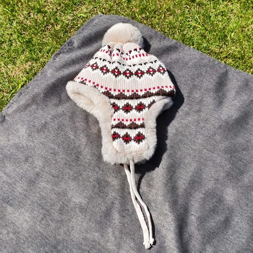 Winter Women Knit Beanie Hat Ear Flaps Trapper Hat Men Toque Warm - color: White
