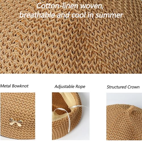 CLeemuzinN Women Summer Beret Hat Slouchy Crochet French Artist Caps Travel Beach Painters Hats Ladies Spring Fall - color: Black, size: Medium-Large