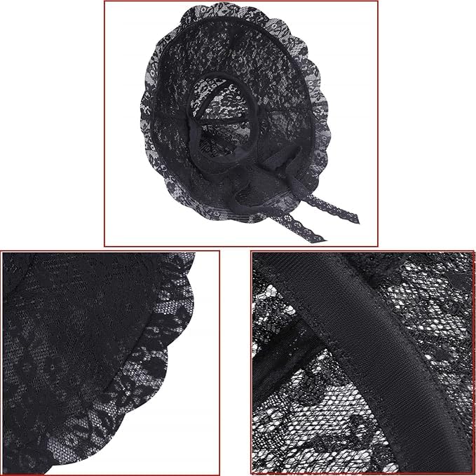 Ladies Floppy Lace Sun Hat Womens Foldable Wide Brim Fedoras UPF 50+ Summer Sun Visor Cap Large Beach Bucket Hat - color: Black