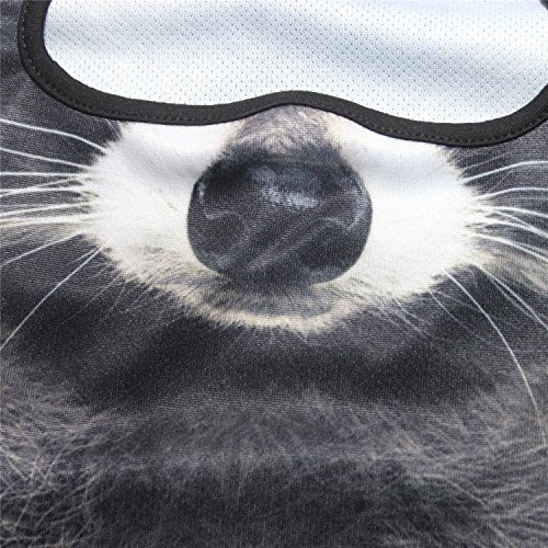 WTACTFUL 3D Animal Ears Balaclava, Breathable Face Mask for Halloween - color: Racoon Meb-16