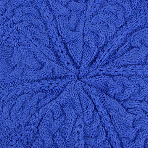 Nollia Soft Knit Solid Color Beanie, Chic, and Lightweight Crochet Knitted Style Beanie Hat for Women, One Size Slouchy Hat - color: Blue