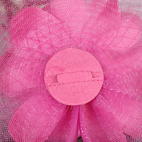 JWICOS Fascinators Hat for Women 50s Flower Hat with Veil Cocktail Wedding Tea Party Church Derby Hat - color: Rose