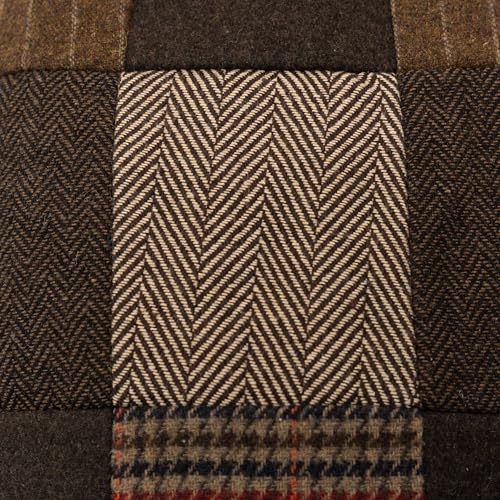 Men's Classic Patchwork Herringbone Checker Plaid Newsboy Ivy Hat Flat Cap - color: Brown, size: Large-X-Large