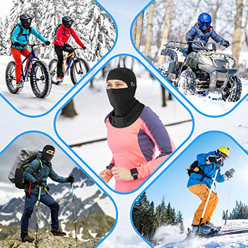 Winter Balaclava Ski Mask for Men Women, Windproof Thermal Face Mask Cold Weather Scarf for Cycling Skiing Climbing - color: Black+black