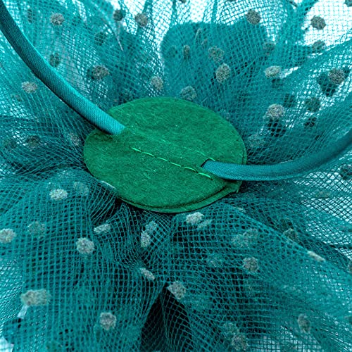 AQOKKA Women Fascinators Hats Flower Fascinators with Headband and Clip Tea Party Headwear for Women and Girls - color: 1 Pc 7" Diameter / Peacock Blue