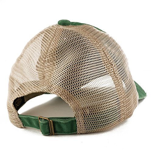 Trendy Apparel Shop Pigment Dyed Front Mesh Back Frayed Bill Trucker Cap - color: Kelly