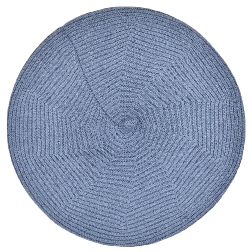 Cotton Knitted Women Beret Hat, French Style Solid Color Beret, Winter Autumn Warm and Soft Beanie Hat - color: Blue