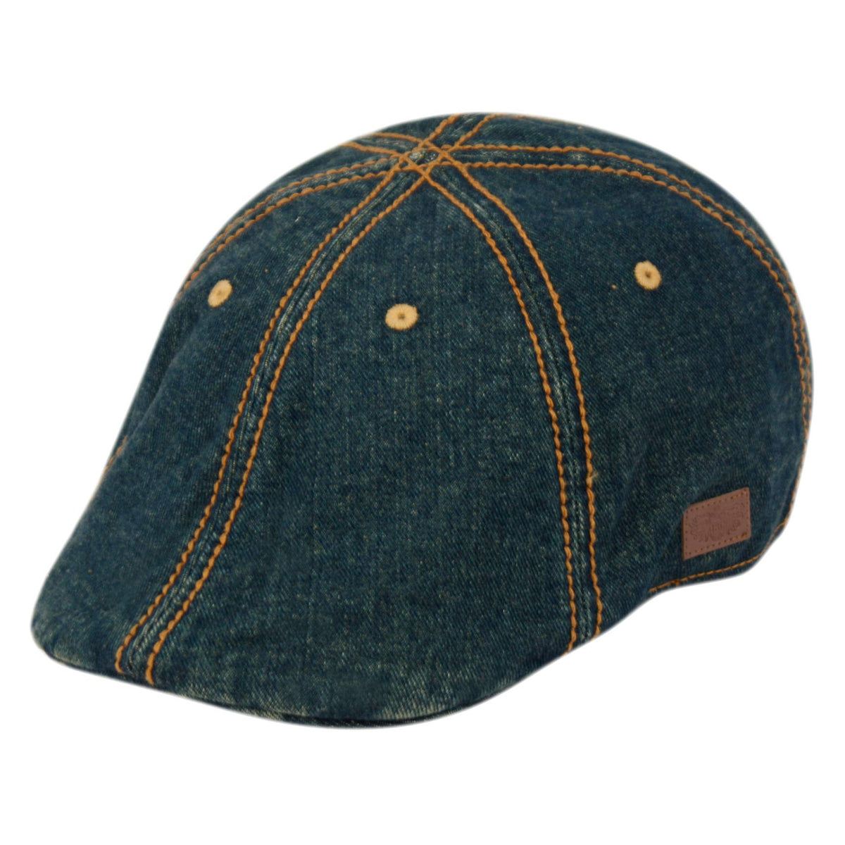 Men’s Flat Cap – 6 Panel Duckbill Ivy Hat, Lightweight Cotton Driving Cap with Elastic Band, Classic Newsboy Golf Hat - color: Denim Blue