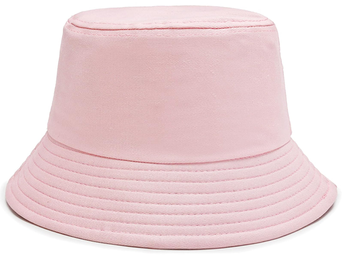 Bucket Hat Beach Sun Hat Fishing Hat for Women Men, Summer Outdoor Travel Packable Fisherman Hat - color: Pink