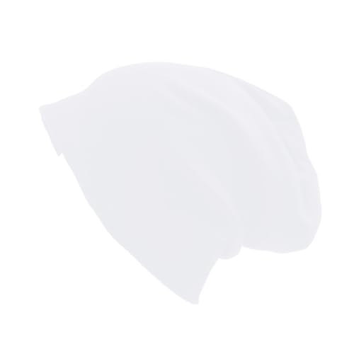 UTTPLL Unisex Baggy Cotton Beanies Lightweight Hip-Hop Soft Slouchy Stretch Beanie Hat Chemo Caps for Men Women - color: White