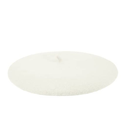 Wheebo Berets for Kids Wool French Beret Hats Artist Painter Hats for Little Girls Boys Solid Color Style - color: White