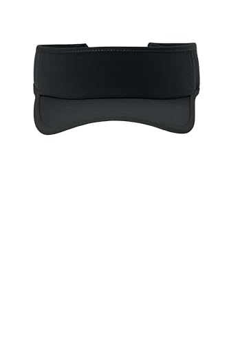 SPORT-TEK Unisex Repeat Visor | Mesh Visor Hat for Men & Women with Moisture Wicking Sweatband Black/Black