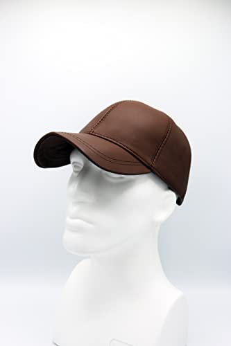 Genuine Leather Unisex Baseball Cap - color: Brown