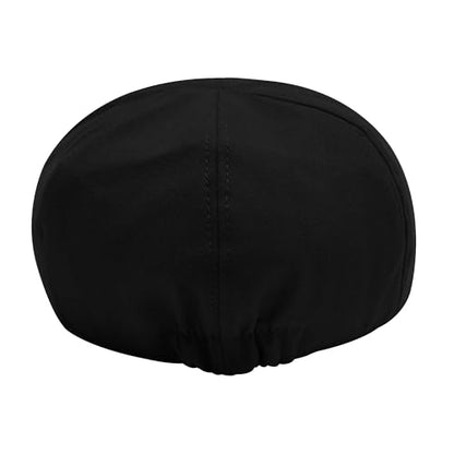ZLYC Men Cotton Flat Cap Summer Scally Newsboy Beret Driver Hat - color: Plain Black
