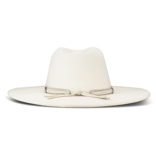 Lucky Brand Womens Ranger Hat | Wide Brim | Felt | Rancher | Americana | Western Inspired | Classic | Fashion | Cowboy - color: Wide Brim Ranger - Cream