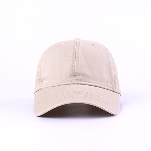 LANGZHEN Unisex Baseball Cap 100% Cotton Fits Men Women Washed Denim Adjustable Dad Hat - color: Khaki