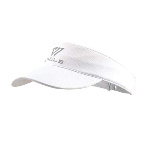 WRELS Visor Sun Hat for Kids Women Men,Adjustable Packable Sports Cap with Sweatband(46-60cm) - color: Ghost White, size: Large