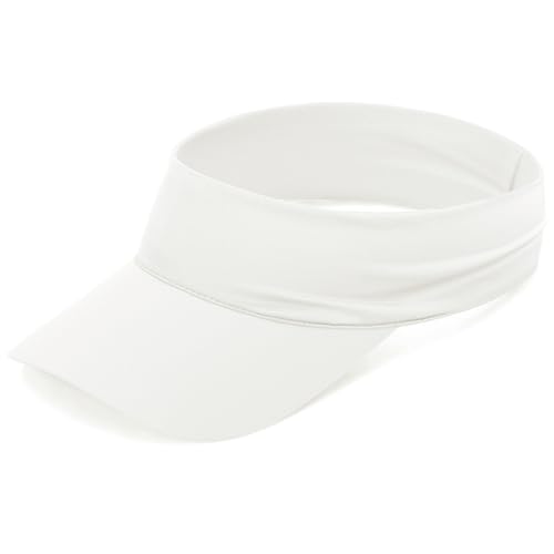 Cooling Sun Stretchy Visor Hat for Men Women,Soft Headband Visors - color: 1-white